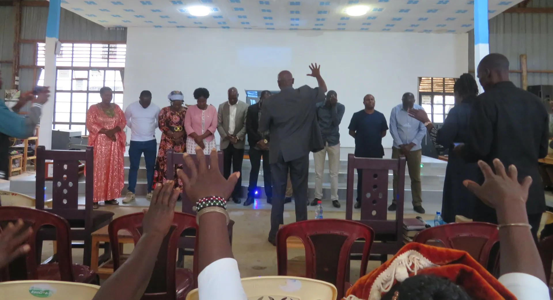 Our congregation worshipping together at Deliverance Church International Nyansiongo