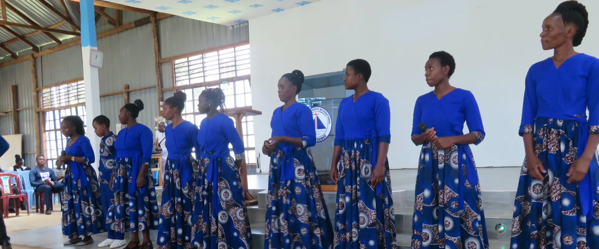 The church choir singing together